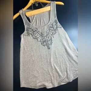 Pins and Needles Mesh/Sequin Necklace Wool Blend Tank Top Size Medium GUC***